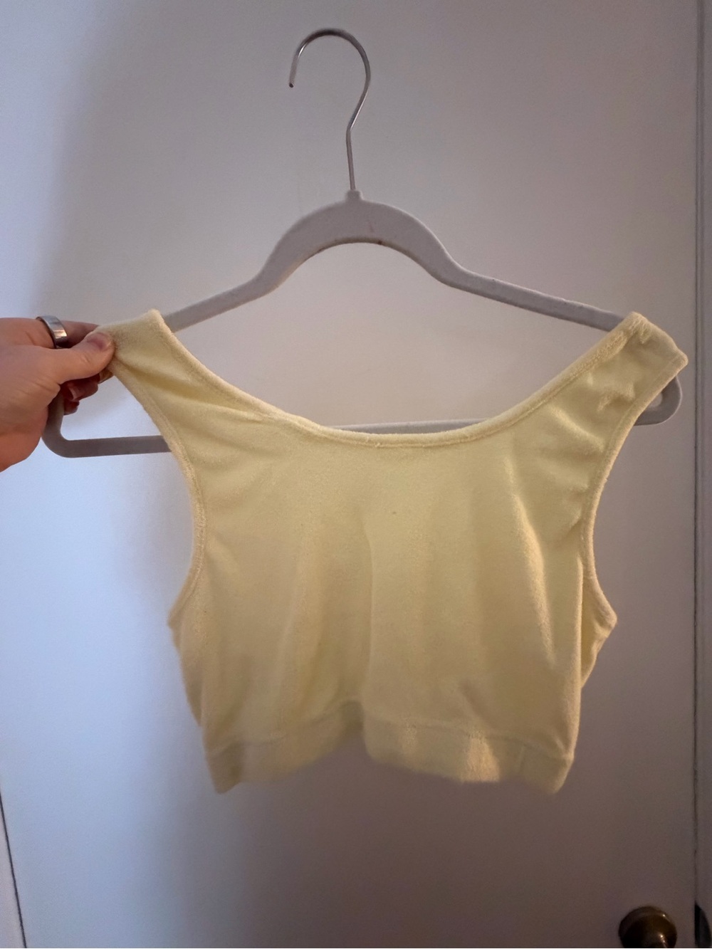 Butter yellow Terry cloth set - tank, shirt, and shorts